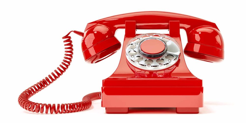 Rotes Telefon &ndash; Symbol f&uuml;r Notdienst Kanalservice